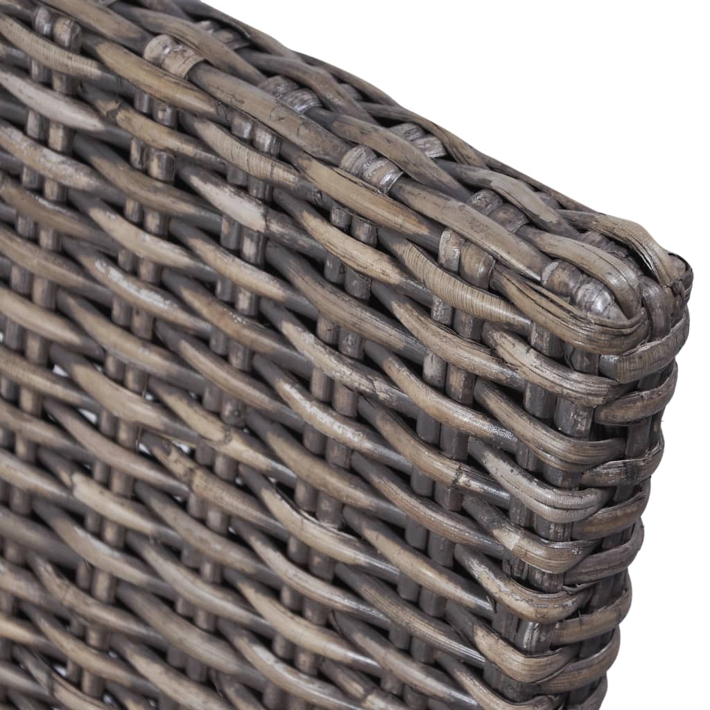 spisebordsstole 6 stk. kubu-rattan og mangotræ brun