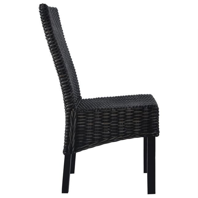 spisebordsstole 4 stk. kubu-rattan og mangotræ sort