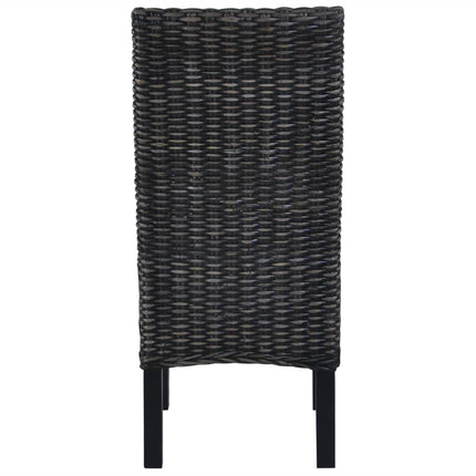 spisebordsstole 4 stk. kubu-rattan og mangotræ sort