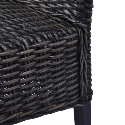 spisebordsstole 6 stk. kubu-rattan og mangotræ sort