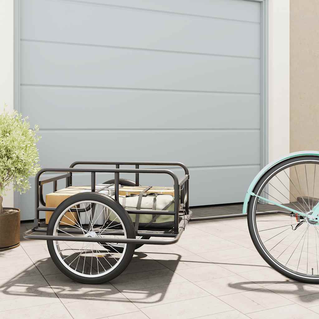Cykelanhænger 130 × 73 × 48,5 cm - stål, sort