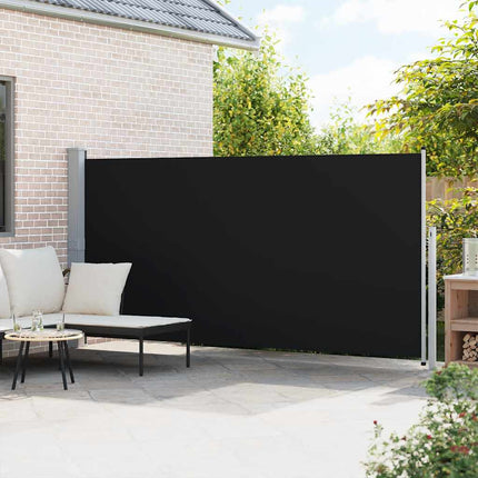 sammenrullelig sidemarkise 160 x 500 cm sort