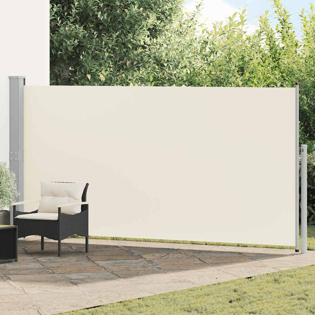 sammenrullelig sidemarkise 160 x 500 cm cremefarvet
