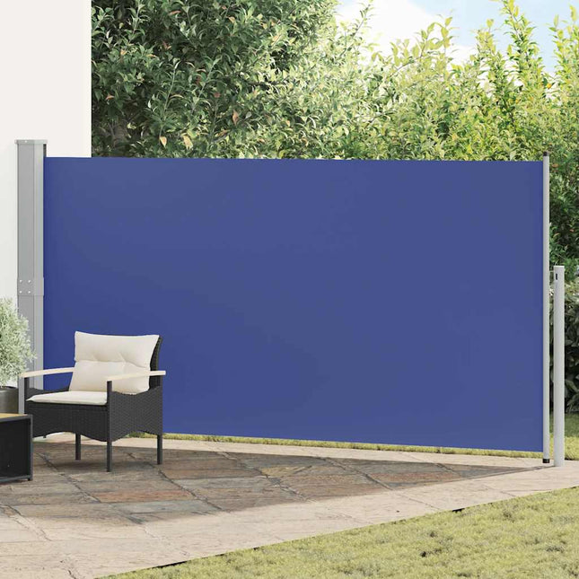 sammenrullelig sidemarkise 160x500 cm blå