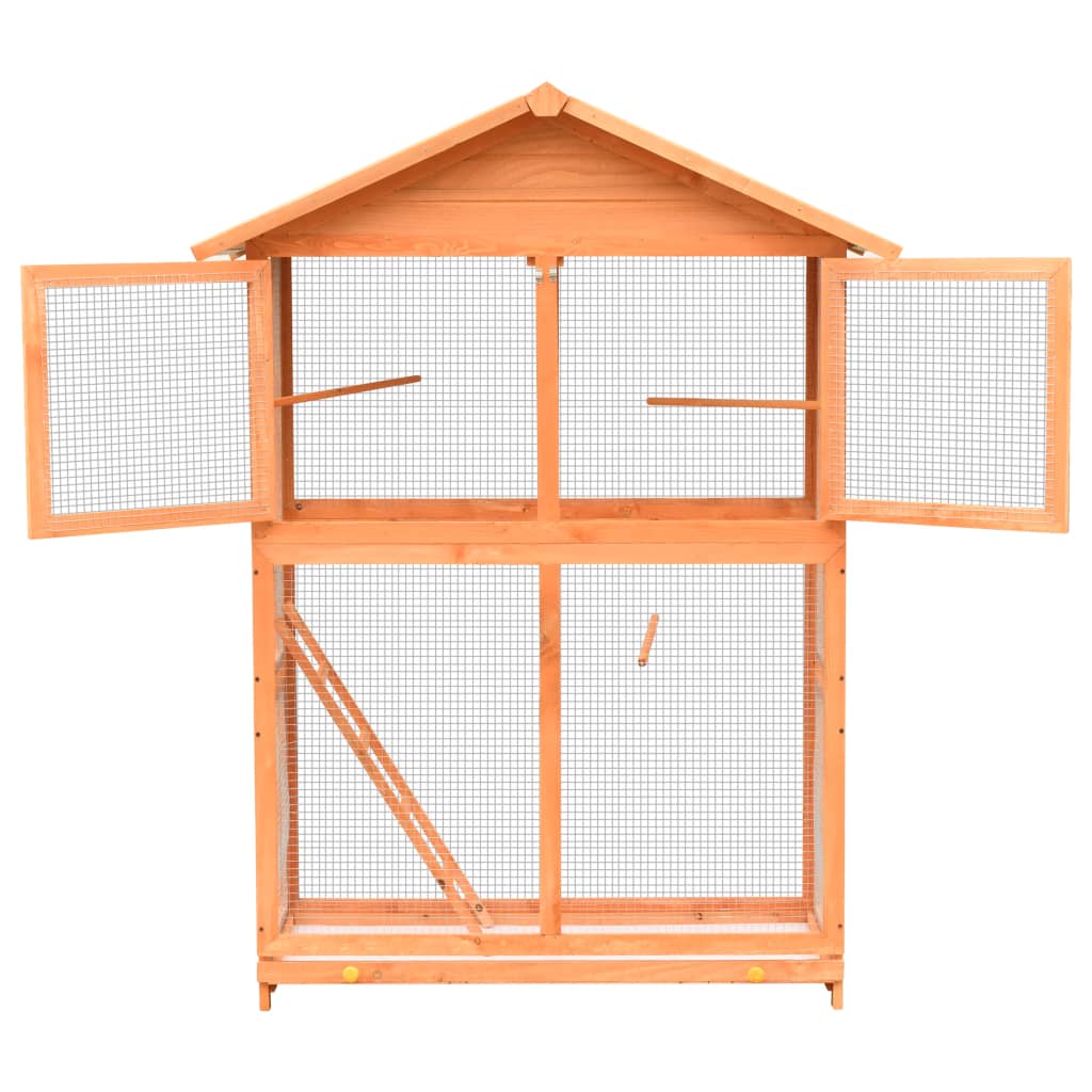 fuglebur 125,5x59,5x164 cm massivt fyrre- og grantræ