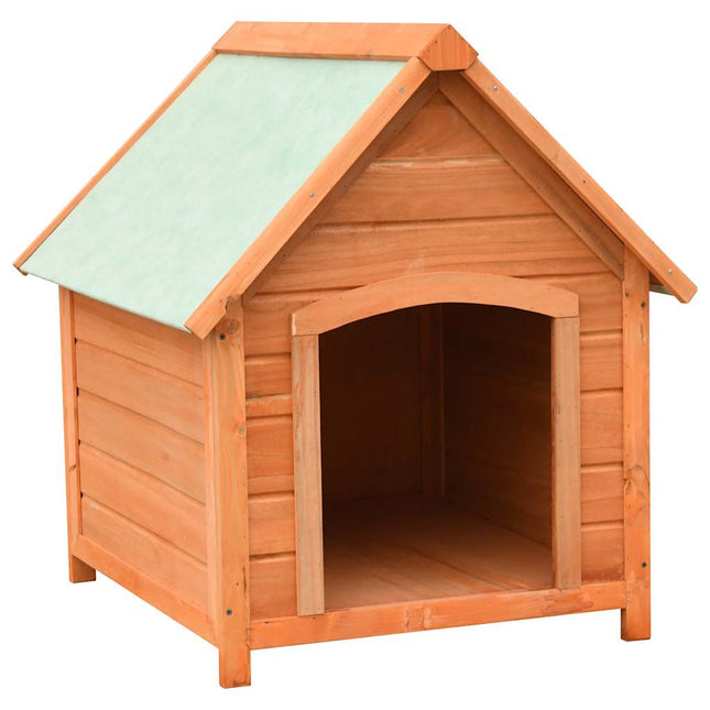 hundehus 72x85x82 cm massivt fyrre- og grantræ