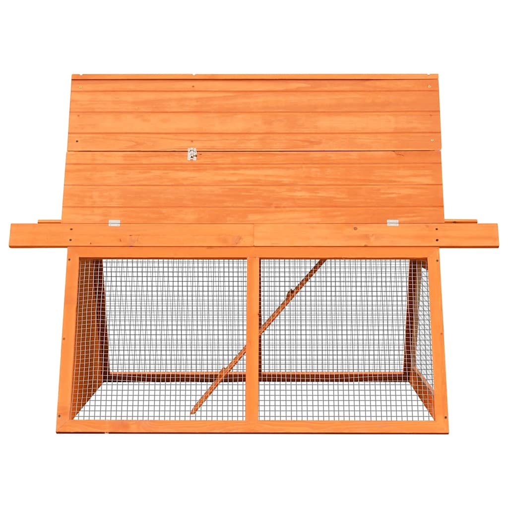 kaninbur 152x128x108 cm massivt fyrre- og grantræ