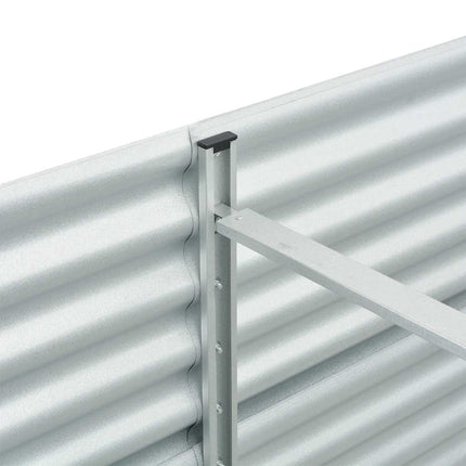 forhøjet plantekasse 320x80x81 cm galvaniseret stål sølvfarvet