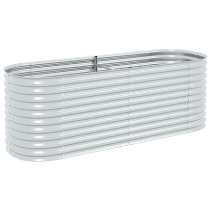 forhøjet plantekasse 240x80x81 cm galvaniseret stål sølvfarvet