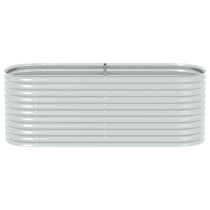 forhøjet plantekasse 240x80x81 cm galvaniseret stål sølvfarvet
