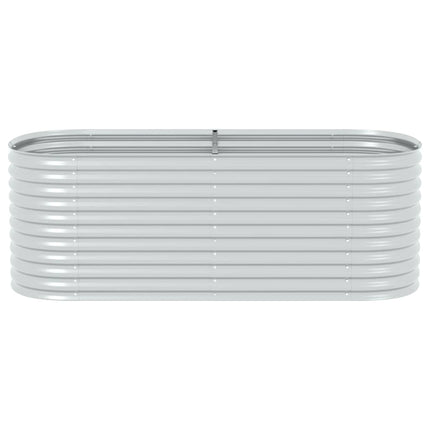 forhøjet plantekasse 240x80x81 cm galvaniseret stål sølvfarvet