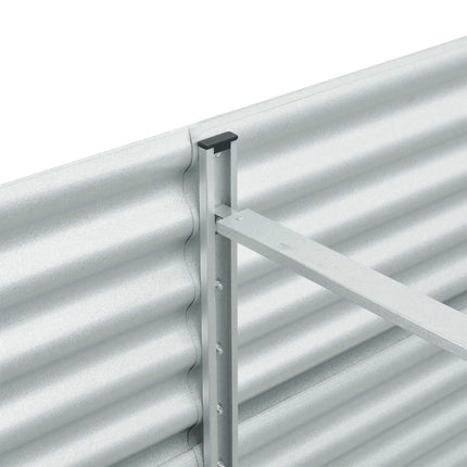 forhøjet plantekasse 240x80x81 cm galvaniseret stål sølvfarvet