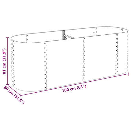 forhøjet plantekasse 240x80x81 cm galvaniseret stål sølvfarvet