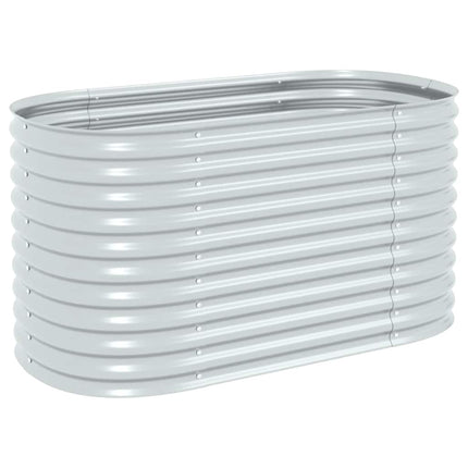 forhøjet plantekasse 160x80x81 cm galvaniseret stål sølvfarvet