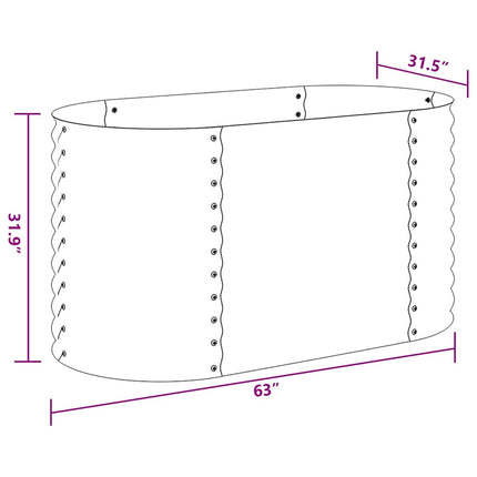 forhøjet plantekasse 160x80x81 cm galvaniseret stål sølvfarvet