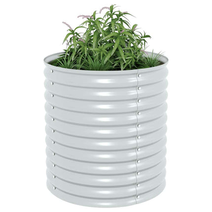 forhøjet plantekasse 80x80x81 cm galvaniseret stål sølvfarvet