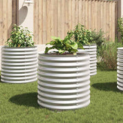 forhøjet plantekasse 80x80x81 cm galvaniseret stål sølvfarvet