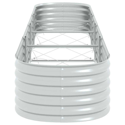forhøjet plantekasse 400x80x44 cm galvaniseret stål sølvfarvet
