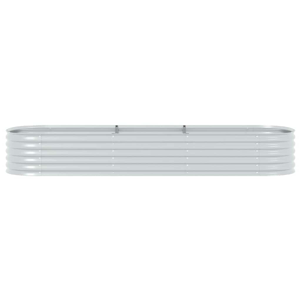 forhøjet plantekasse 320x80x44 cm galvaniseret stål sølvfarvet
