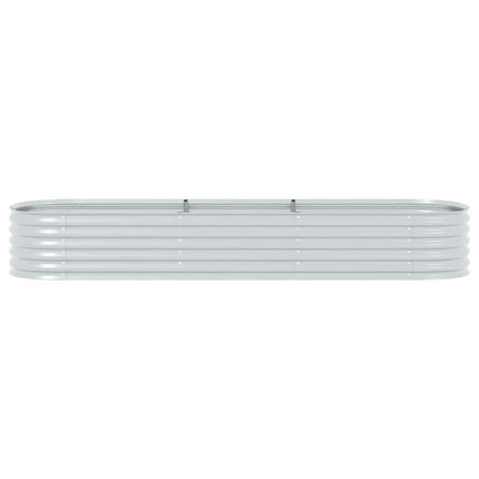 forhøjet plantekasse 320x80x44 cm galvaniseret stål sølvfarvet