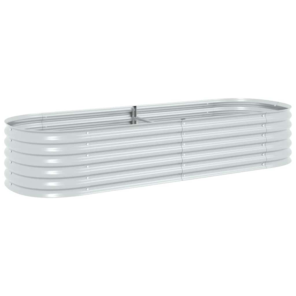 forhøjet plantekasse 240x80x44 cm galvaniseret stål sølvfarvet