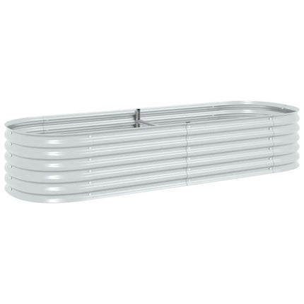 forhøjet plantekasse 240x80x44 cm galvaniseret stål sølvfarvet