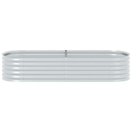 forhøjet plantekasse 240x80x44 cm galvaniseret stål sølvfarvet