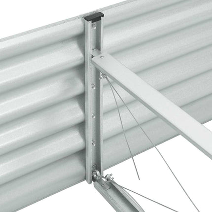 forhøjet plantekasse 240x80x44 cm galvaniseret stål sølvfarvet