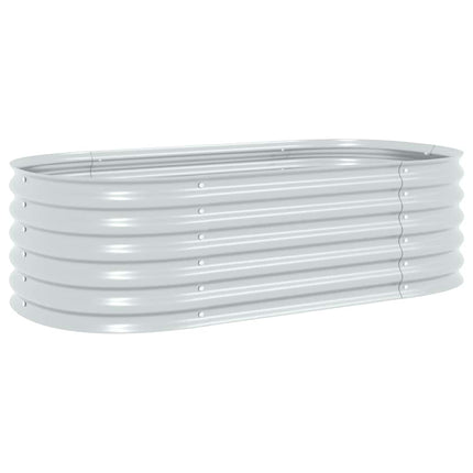 forhøjet plantekasse 160x80x44 cm galvaniseret stål sølvfarvet
