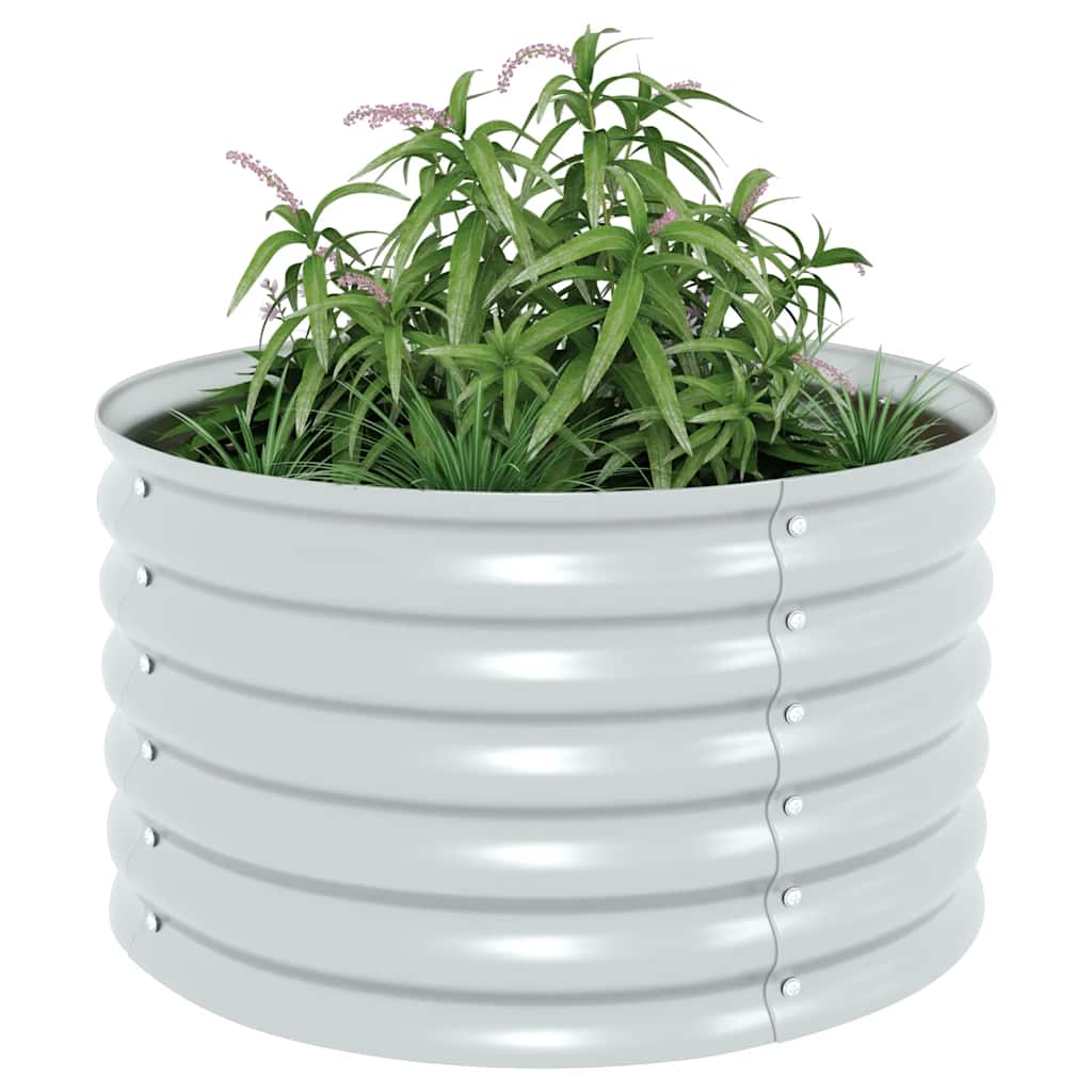 forhøjet plantekasse 80x80x44 cm galvaniseret stål sølvfarvet