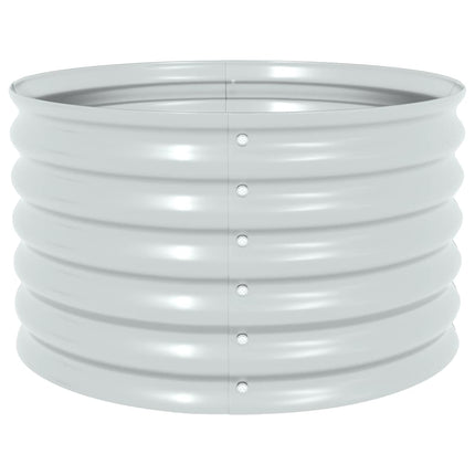 forhøjet plantekasse 80x80x44 cm galvaniseret stål sølvfarvet