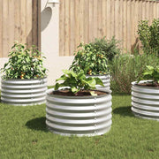 forhøjet plantekasse 80x80x44 cm galvaniseret stål sølvfarvet