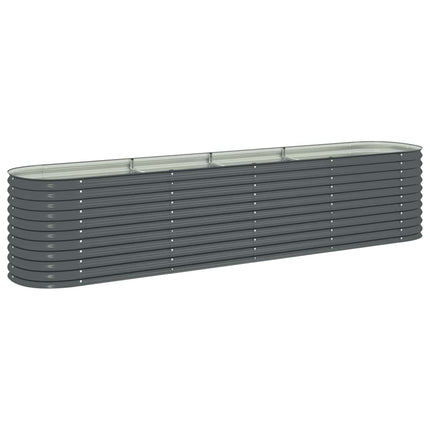 forhøjet plantekasse 400x80x81 cm galvaniseret stål grå