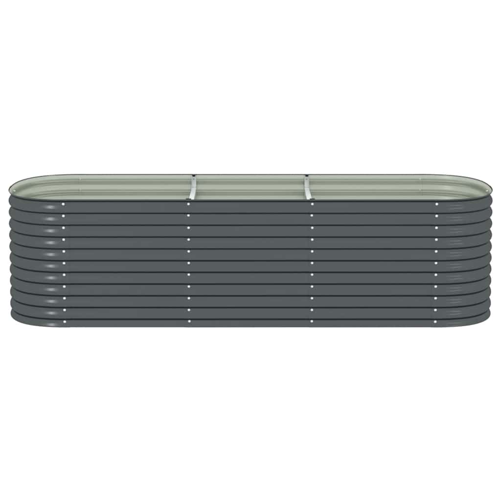 forhøjet plantekasse 320x80x81 cm galvaniseret stål grå
