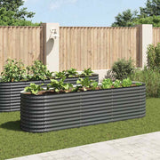 forhøjet plantekasse 320x80x81 cm galvaniseret stål grå