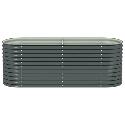 forhøjet plantekasse 240x80x81 cm galvaniseret stål grå