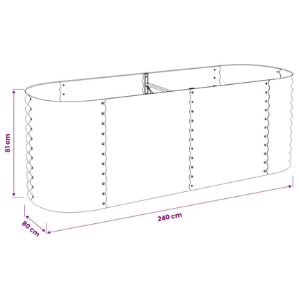 forhøjet plantekasse 240x80x81 cm galvaniseret stål grå