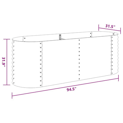 forhøjet plantekasse 240x80x81 cm galvaniseret stål grå