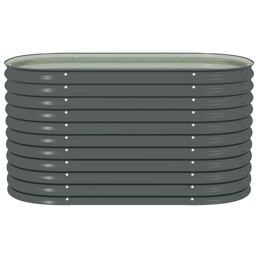 forhøjet plantekasse 160x80x81 cm galvaniseret stål grå