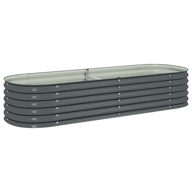 forhøjet plantekasse 240x80x44 cm galvaniseret stål grå