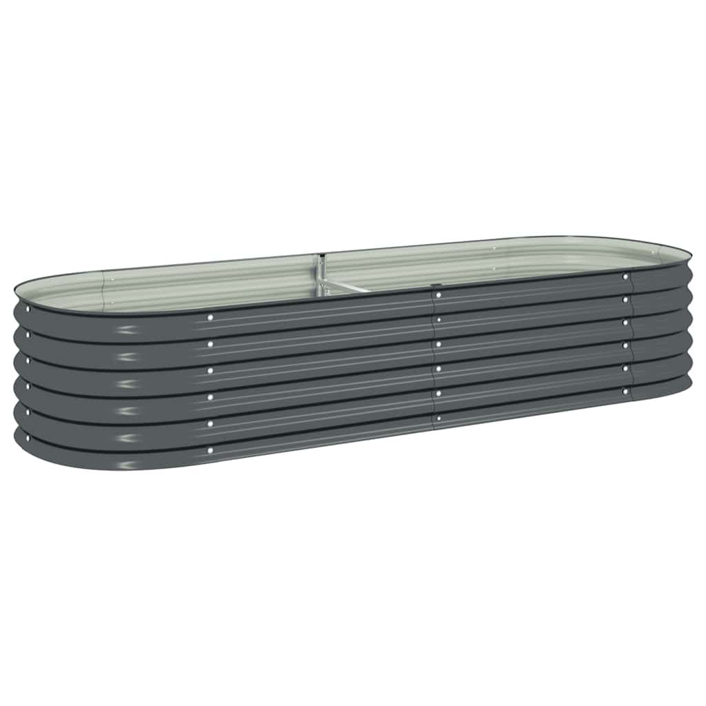 forhøjet plantekasse 240x80x44 cm galvaniseret stål grå