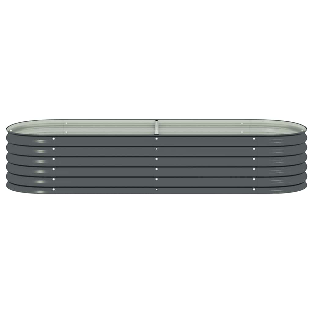forhøjet plantekasse 240x80x44 cm galvaniseret stål grå