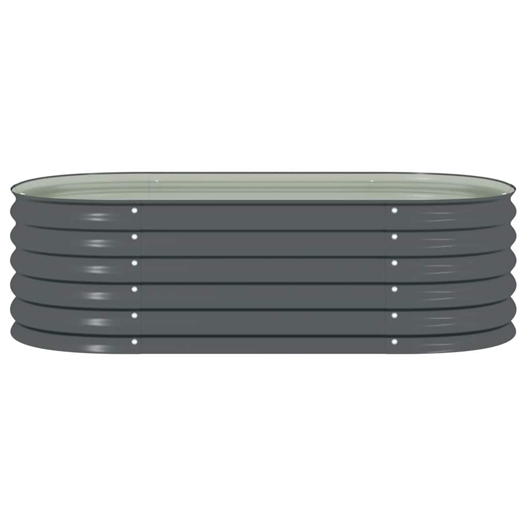 forhøjet plantekasse 160x80x44 cm galvaniseret stål grå