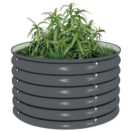 forhøjet plantekasse 80x80x44 cm galvaniseret stål grå