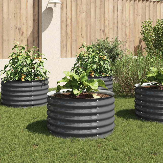 forhøjet plantekasse 80x80x44 cm galvaniseret stål grå