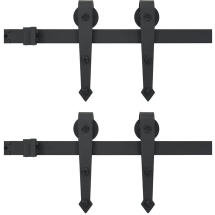 hardwarekit til skydedør 2 x 183 cm stål sort