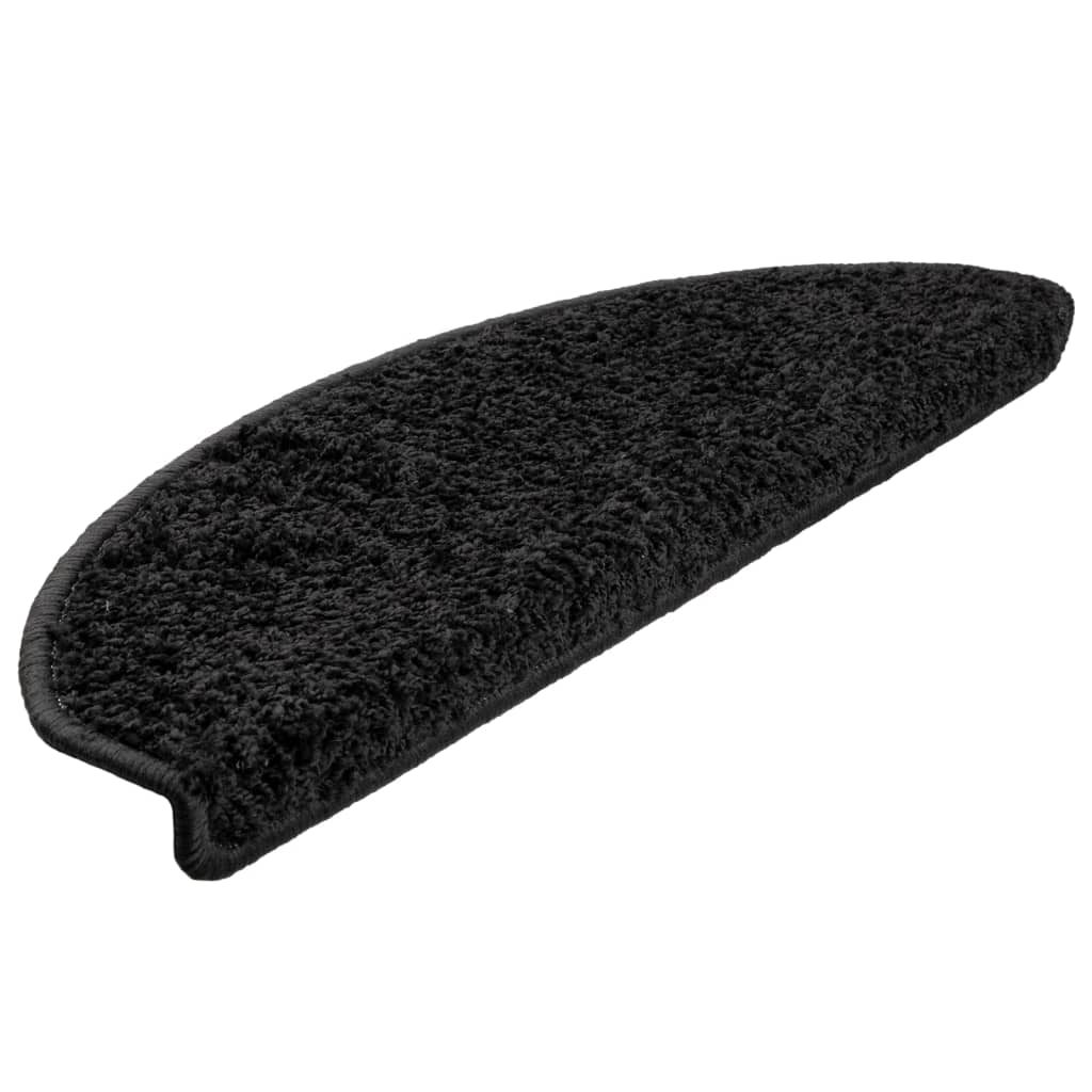 trappemåtter 15 stk. 65x21x4 cm sorte halvrunde store