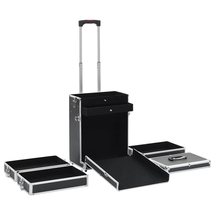 makeupkuffert aluminium sort
