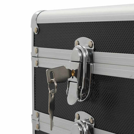 makeupkuffert aluminium sort