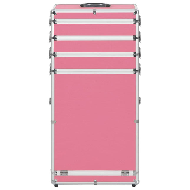 makeupkuffert aluminium pink
